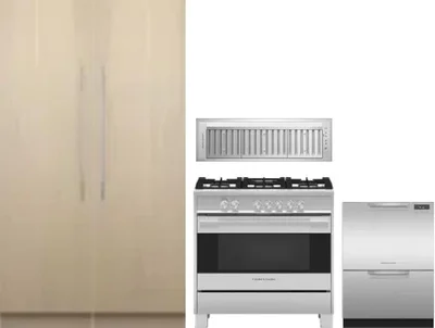 5 Piece Package Includes Refrigerator, Freezer, Range, Hood And Dishwasher